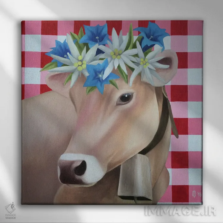 تابلو شکوه آلپ اثر ایلدزه اوس - نمای روبهرو روی دیوار