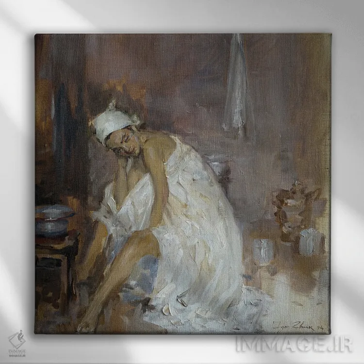 تابلو در حمام ۲ اثر ایگور ژوک - نمای روبهرو روی دیوار