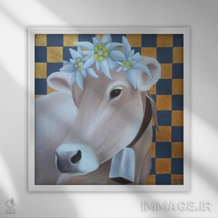 تابلو گاو و ادلوایس اثر ایلدزه اوس - نمای قابدار سفید