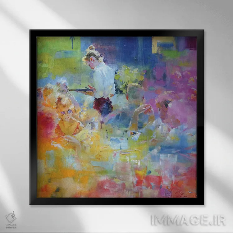 تابلو موزاییک کافه IV اثر ایگور ژوک - نمای قابدار مشکی