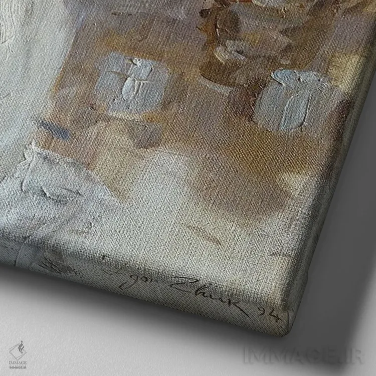 تابلو در حمام ۲ اثر ایگور ژوک - نمای نزدیک بافت بوم