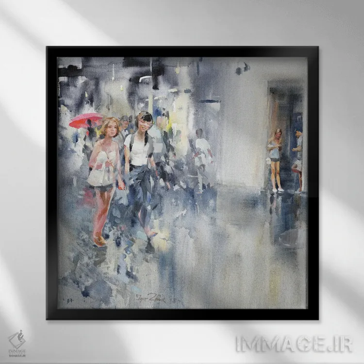 تابلو انرژی باران اثر ایگور ژوک - نمای قابدار مشکی