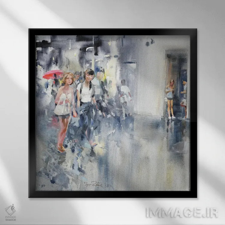 تابلو انرژی باران اثر ایگور ژوک - نمای قابدار مشکی