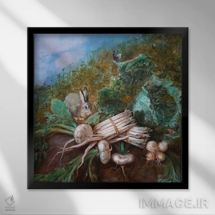 تابلو سال خرگوش اثر ایگور ژوک - نمای قابدار مشکی