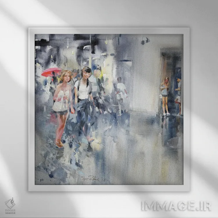 تابلو انرژی باران اثر ایگور ژوک - نمای قابدار سفید