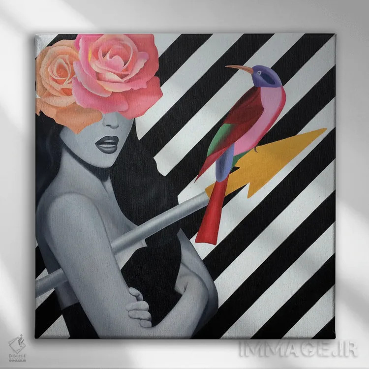 تابلو آمازون (نام مکان یا رودخانه) اثر ایلدزه اوس - نمای روبهرو روی دیوار