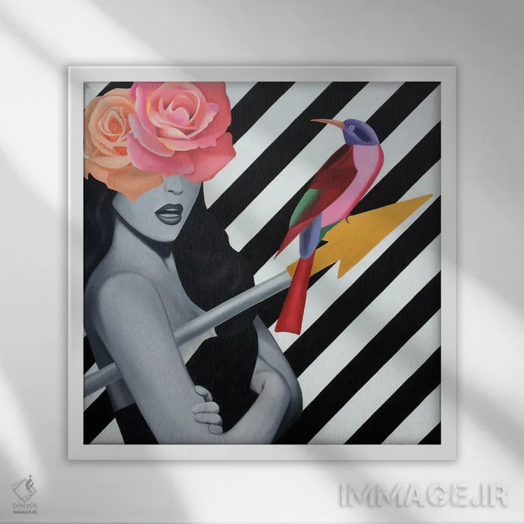 تابلو آمازون (نام مکان یا رودخانه) اثر ایلدزه اوس - نمای قابدار سفید