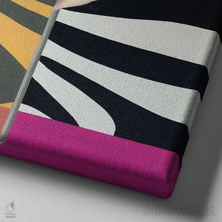 تابلو زندگی به رنگ صورتی (اشاره به آهنگ معروف) اثر ایلدزه اوس - نمای نزدیک بافت بوم