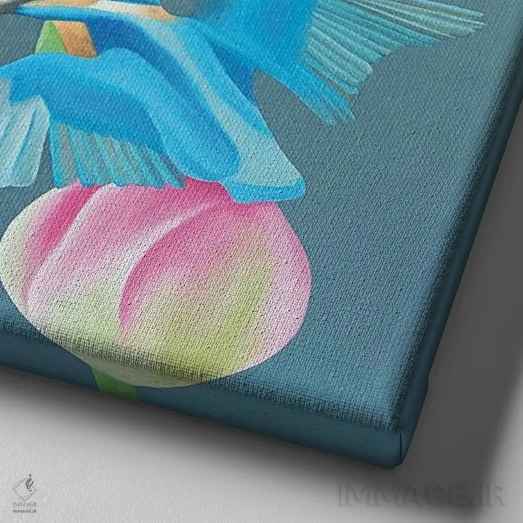 تابلو مرغ ماهیخوار اثر ایلدزه اوس - نمای نزدیک بافت بوم