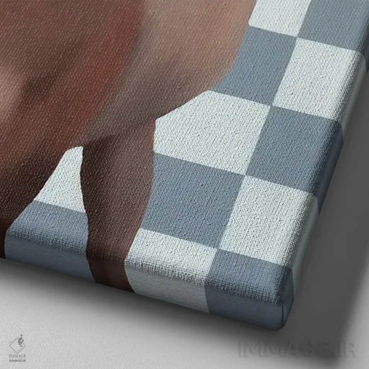 تابلو دوشیزه کلمباین (نوعی گل یا نام شخصیت) اثر ایلدزه اوس - نمای نزدیک بافت بوم