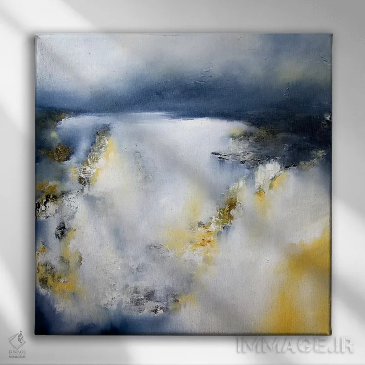 تابلو لبهٔ زمستان اثر جی.اِی آرت (برند هنری) - نمای روبهرو روی دیوار