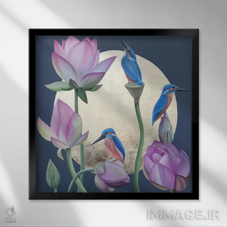 تابلو به سوی خورشید اثر ایلدزه اوس - نمای قابدار مشکی