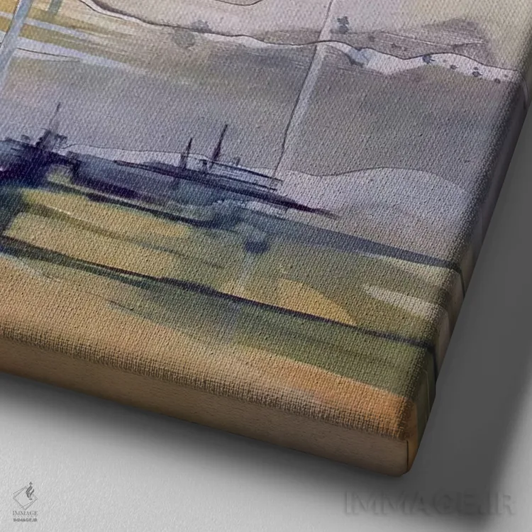 تابلو کشتی بادبانی اثر جی.اِی آرت (برند هنری) - نمای نزدیک بافت بوم