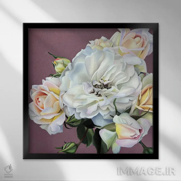 تابلو سرخی سلطنتی اثر ایلدزه اوس - نمای قابدار مشکی