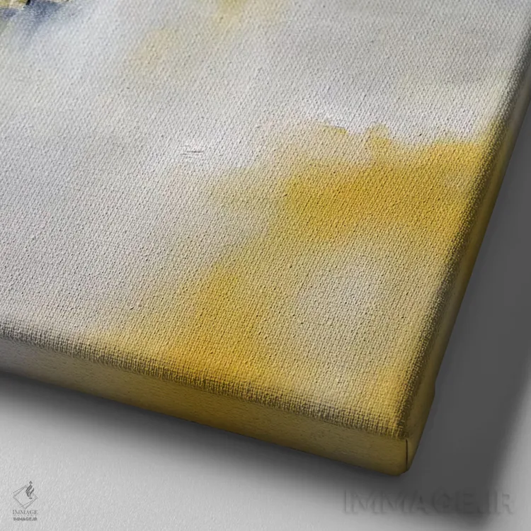 تابلو لبهٔ زمستان اثر جی.اِی آرت (برند هنری) - نمای نزدیک بافت بوم