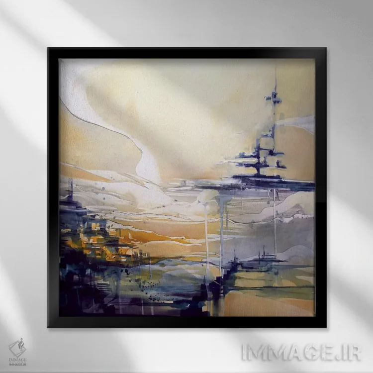 تابلو کشتی بادبانی اثر جی.اِی آرت (برند هنری) - نمای قابدار مشکی