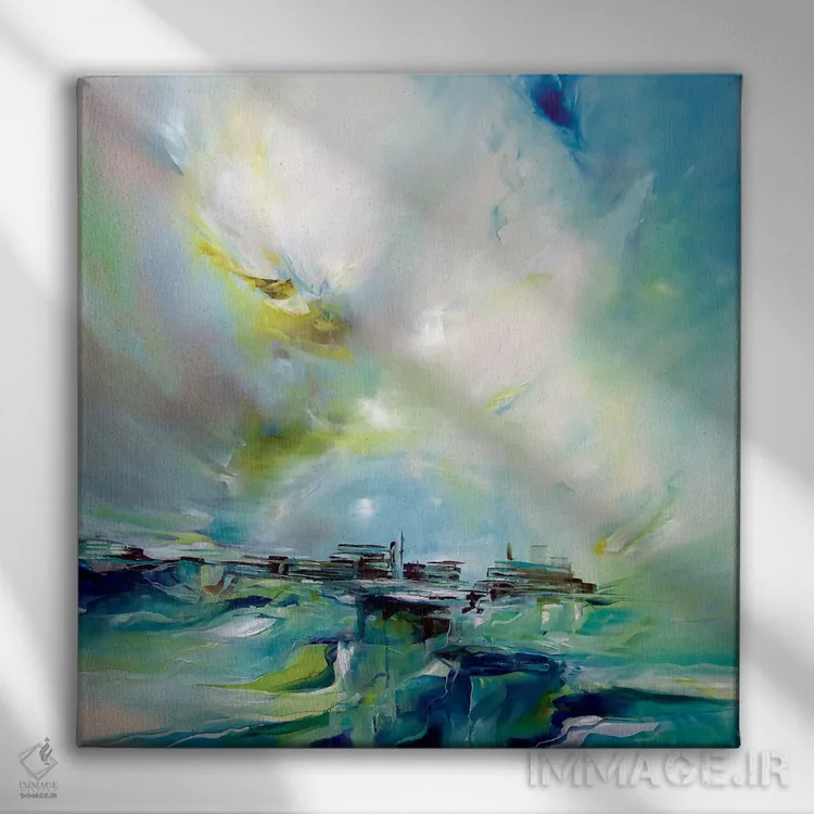 تابلو نور بهار اثر جی.اِی آرت (برند هنری) - نمای روبهرو روی دیوار