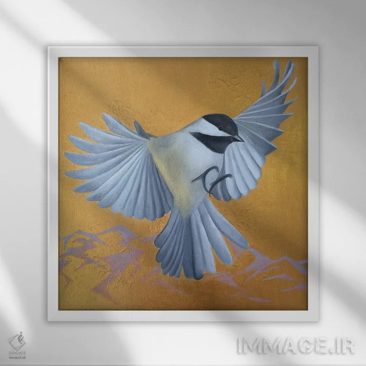 تابلو چیکادی (پرنده کوچک) اثر ایلدزه اوس - نمای قابدار سفید