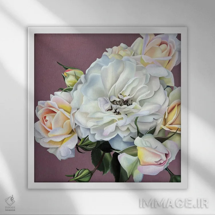 تابلو سرخی سلطنتی اثر ایلدزه اوس - نمای قابدار سفید