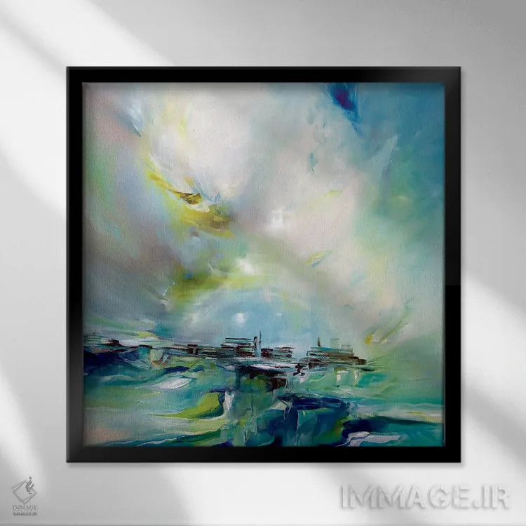 تابلو نور بهار اثر جی.اِی آرت (برند هنری) - نمای قابدار مشکی