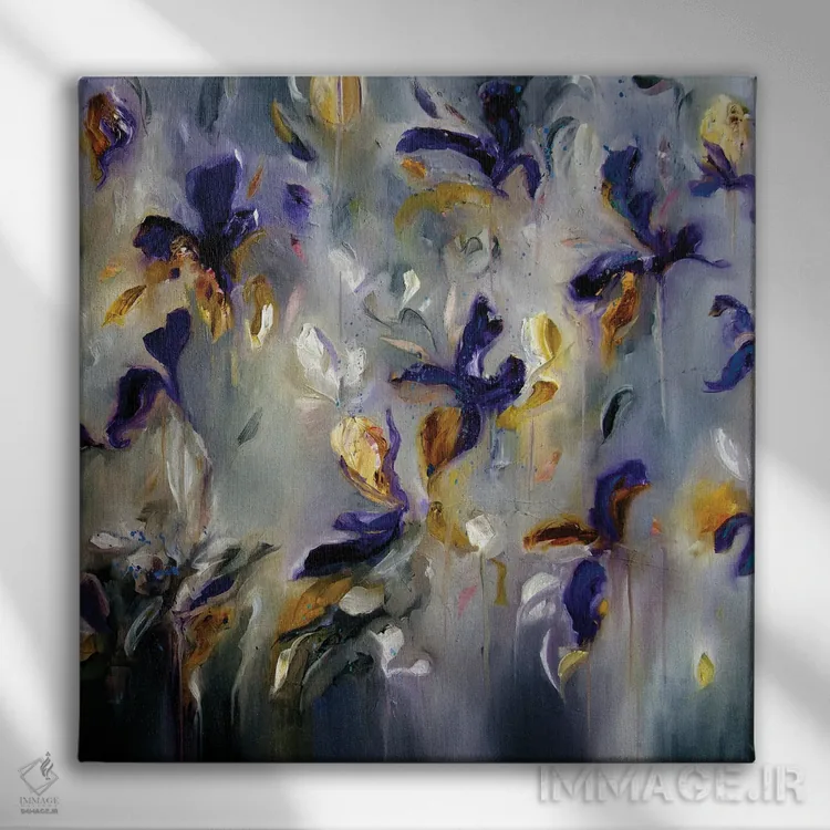 تابلو زنبق وحشی اثر جی.اِی آرت (برند هنری) - نمای روبهرو روی دیوار