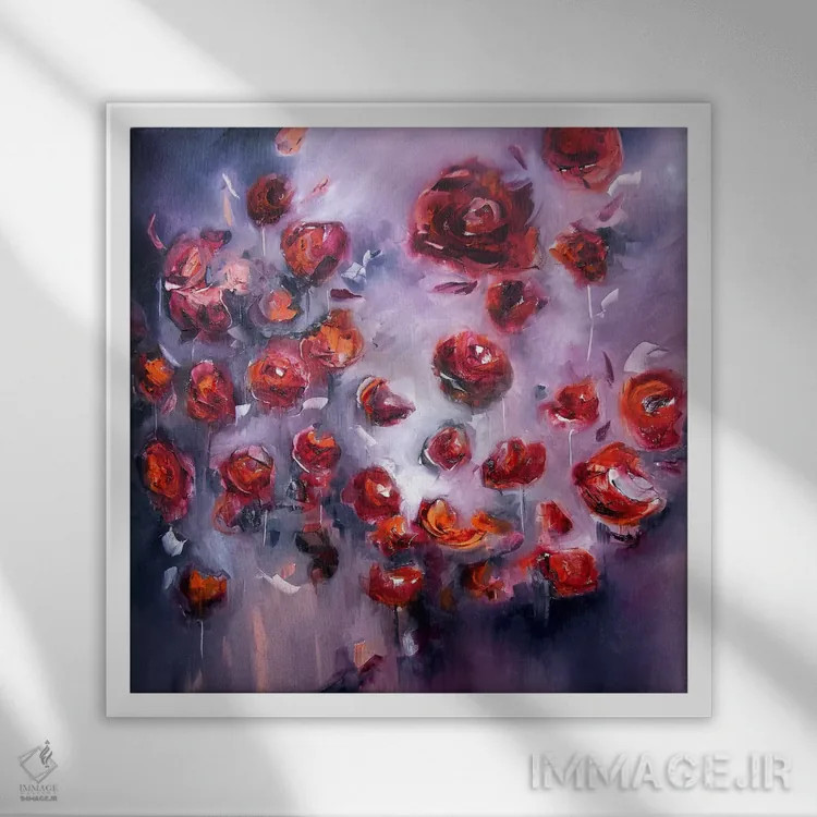 تابلو رقص اشتیاق اثر جی.اِی آرت (برند هنری) - نمای قابدار سفید