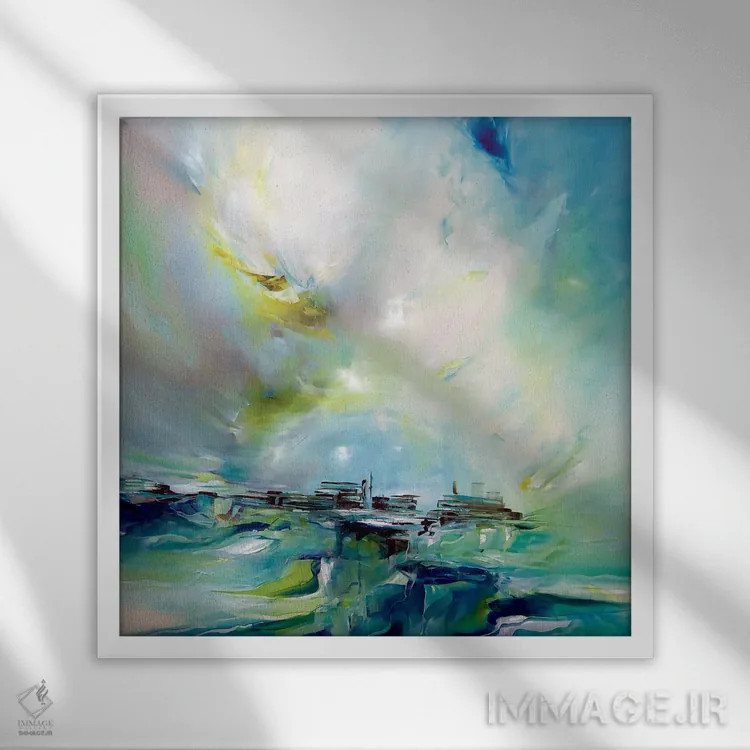 تابلو نور بهار اثر جی.اِی آرت (برند هنری) - نمای قابدار سفید