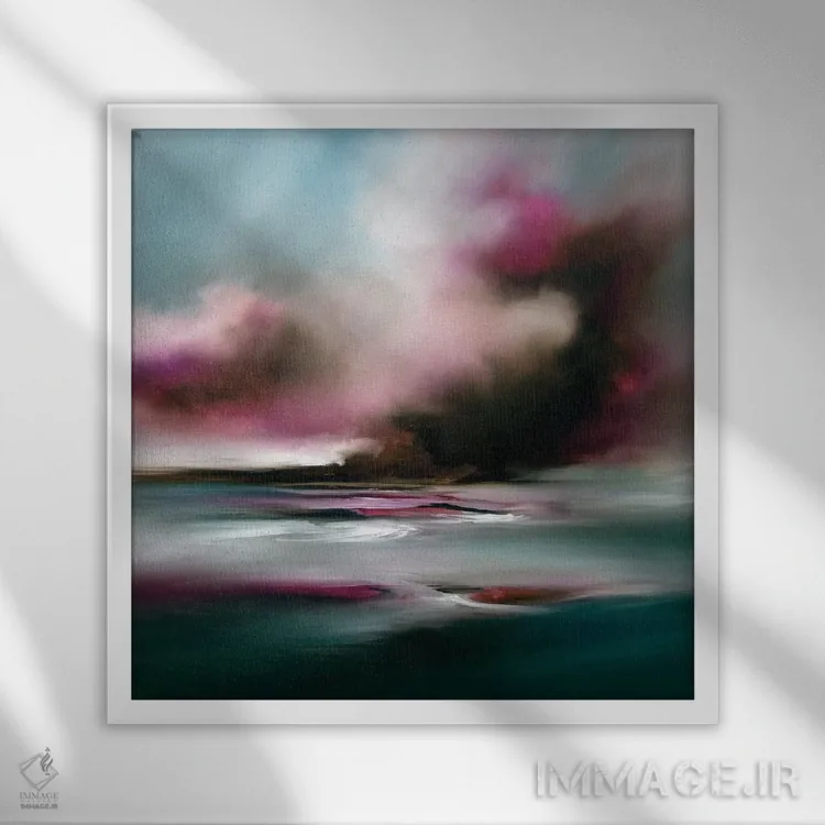 تابلو اشباع کردن اثر جی.اِی آرت (برند هنری) - نمای قابدار سفید