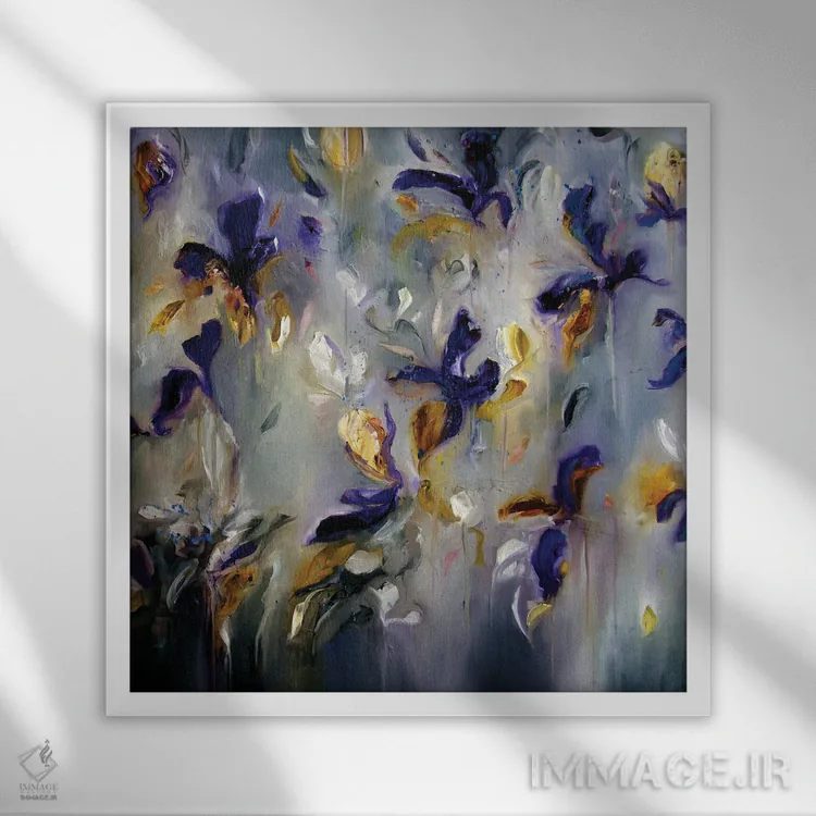 تابلو زنبق وحشی اثر جی.اِی آرت (برند هنری) - نمای قابدار سفید