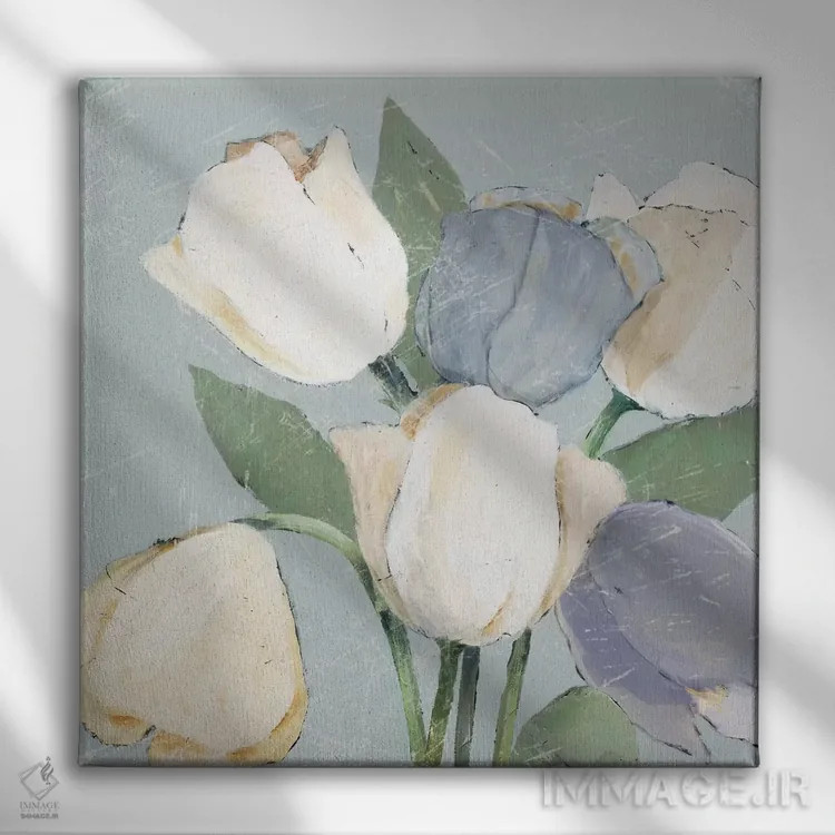 تابلو لالههای فرانسوی II اثر جید رینولدز - نمای روبهرو روی دیوار