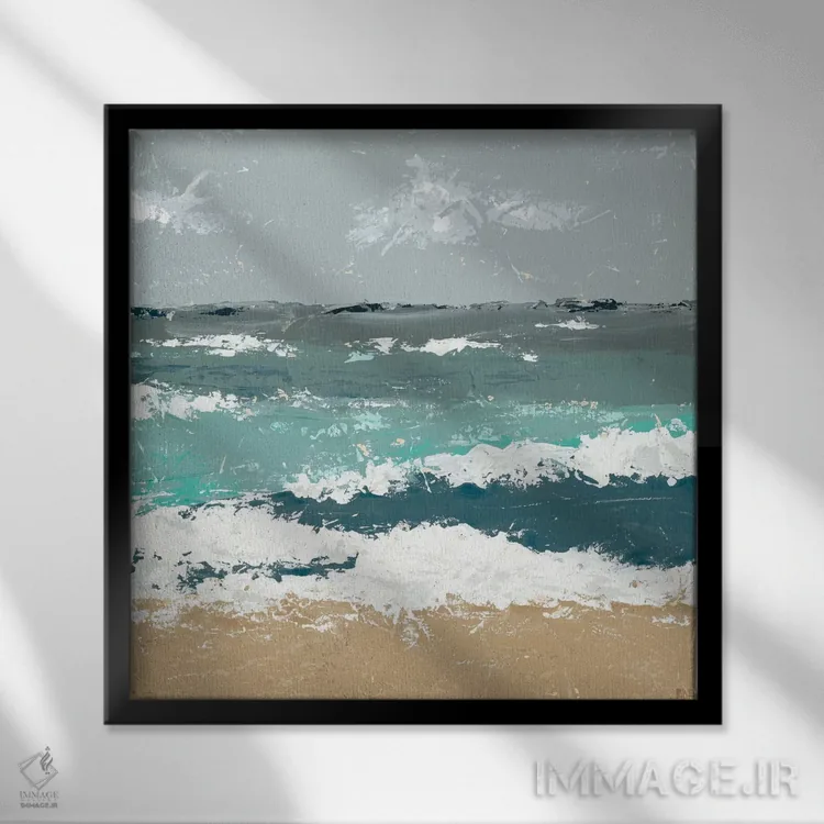تابلو امواج شکننده I (امواج ساحلی) اثر جید رینولدز - نمای قابدار مشکی