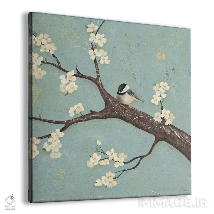 تابلو چیکادی و درخت سرخدار II (نوعی پرنده و نوعی درختچه) اثر جید رینولدز - نمای پرسپکتیو محصول