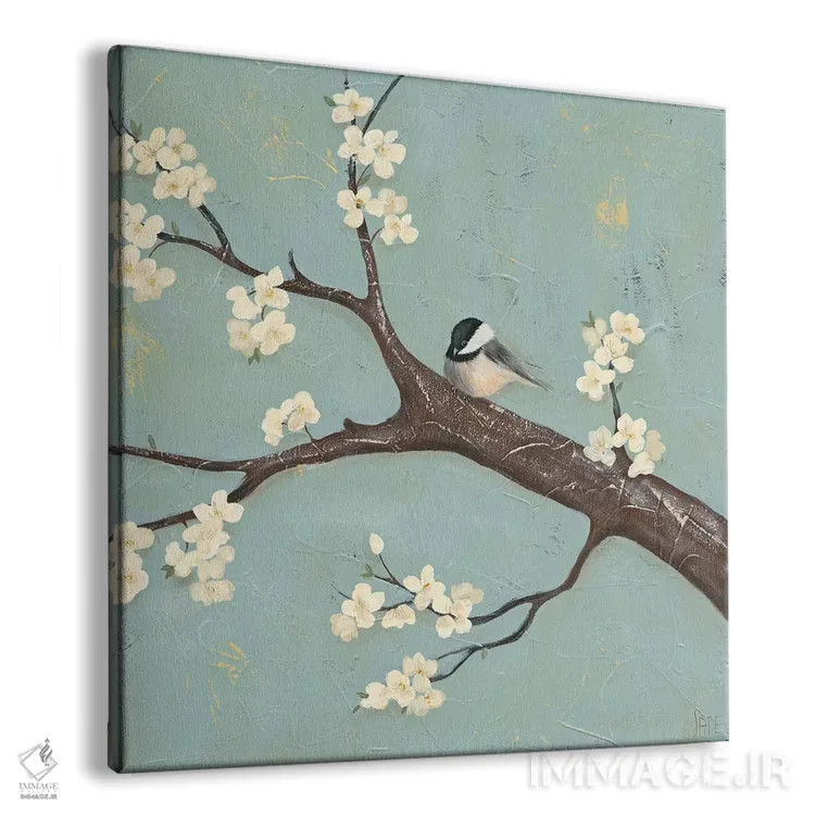 تابلو چیکادی و درخت سرخدار II (نوعی پرنده و نوعی درختچه) اثر جید رینولدز - نمای پرسپکتیو محصول