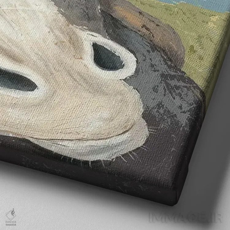 تابلو سرگرمی مزرعه V اثر جید رینولدز - نمای نزدیک بافت بوم