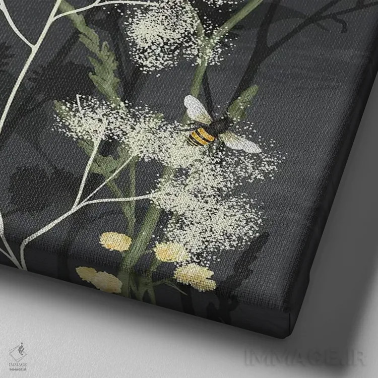 تابلو جادوی باغ II اثر جید رینولدز - نمای نزدیک بافت بوم