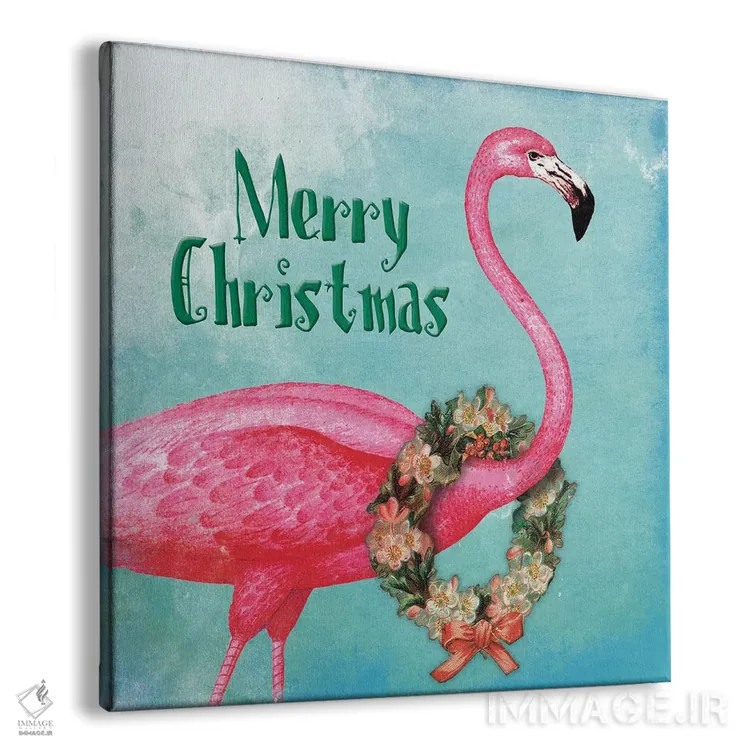 تابلو متن فلامینگوی کریسمس اثر جیس گری - نمای پرسپکتیو محصول