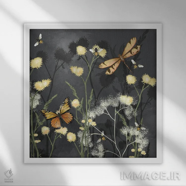 تابلو جادوی باغ II اثر جید رینولدز - نمای قابدار سفید