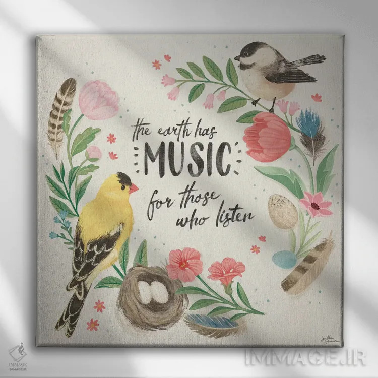 تابلو مطالعه پرندگان چهار اثر جِنل پنر - نمای روبهرو روی دیوار