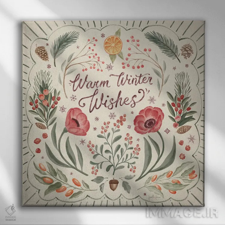 تابلو شکوفههای زمستانی دو اثر جِنل پنر - نمای روبهرو روی دیوار