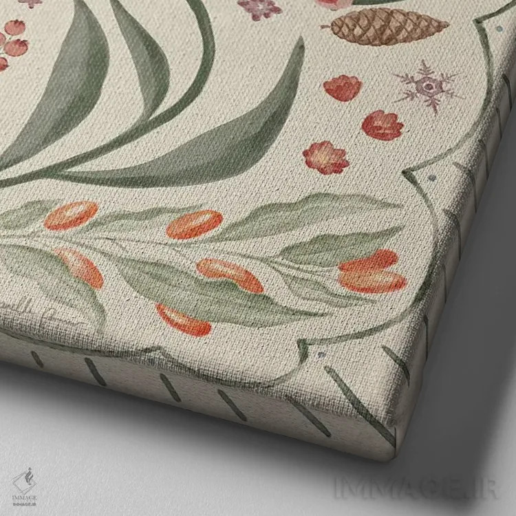 تابلو شکوفههای زمستانی دو اثر جِنل پنر - نمای نزدیک بافت بوم