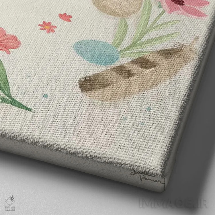 تابلو مطالعه پرندگان چهار اثر جِنل پنر - نمای نزدیک بافت بوم