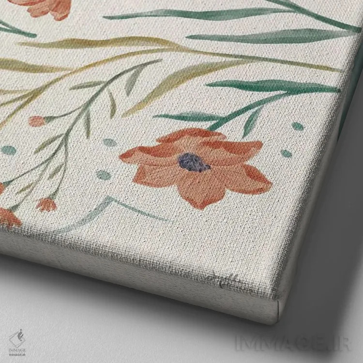 تابلو حال و هوای گل وحشی شش (بدون نوشته) اثر جِنل پنر - نمای نزدیک بافت بوم