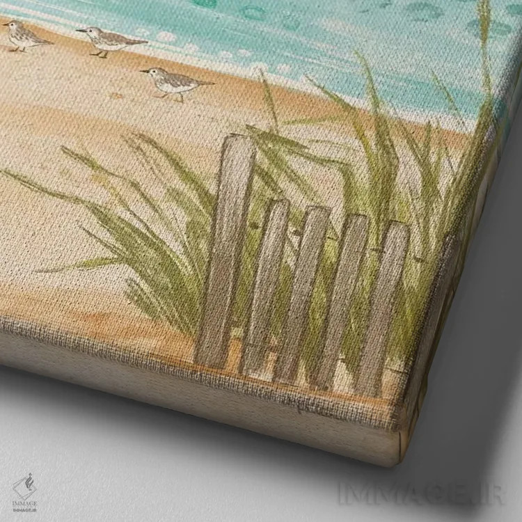 تابلو زمان ساحل دو اثر جِنل پنر - نمای نزدیک بافت بوم