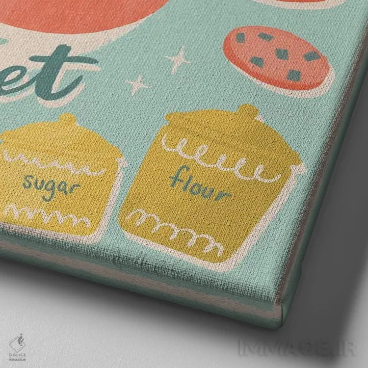 تابلو تازه پخته شده چهار اثر جِنل پنر - نمای نزدیک بافت بوم