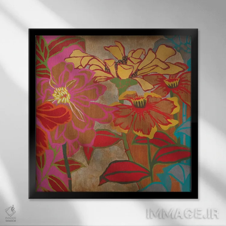 تابلو رنگ خالص اثر لیز جارباور - نمای قابدار مشکی