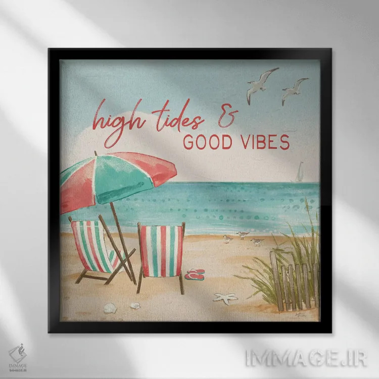 تابلو زمان ساحل دو اثر جِنل پنر - نمای قابدار مشکی