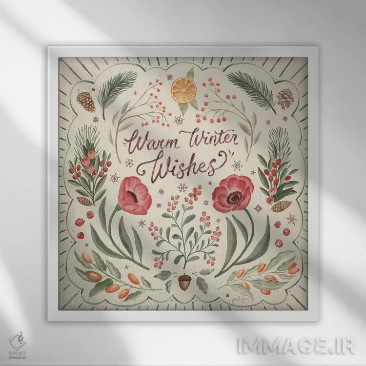 تابلو شکوفههای زمستانی دو اثر جِنل پنر - نمای قابدار سفید