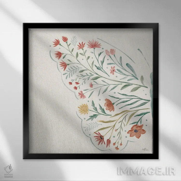 تابلو حال و هوای گل وحشی شش (بدون نوشته) اثر جِنل پنر - نمای قابدار مشکی