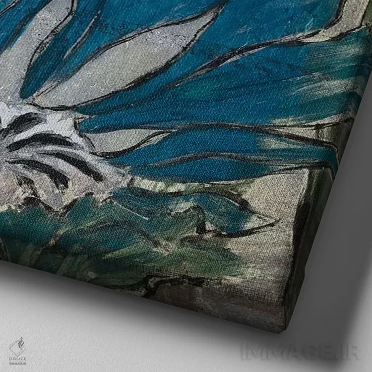 تابلو روزهای نقرهای دو اثر لیز جارباور - نمای نزدیک بافت بوم