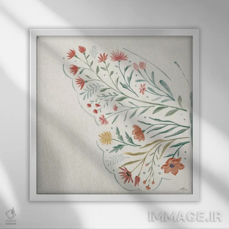 تابلو حال و هوای گل وحشی شش (بدون نوشته) اثر جِنل پنر - نمای قابدار سفید